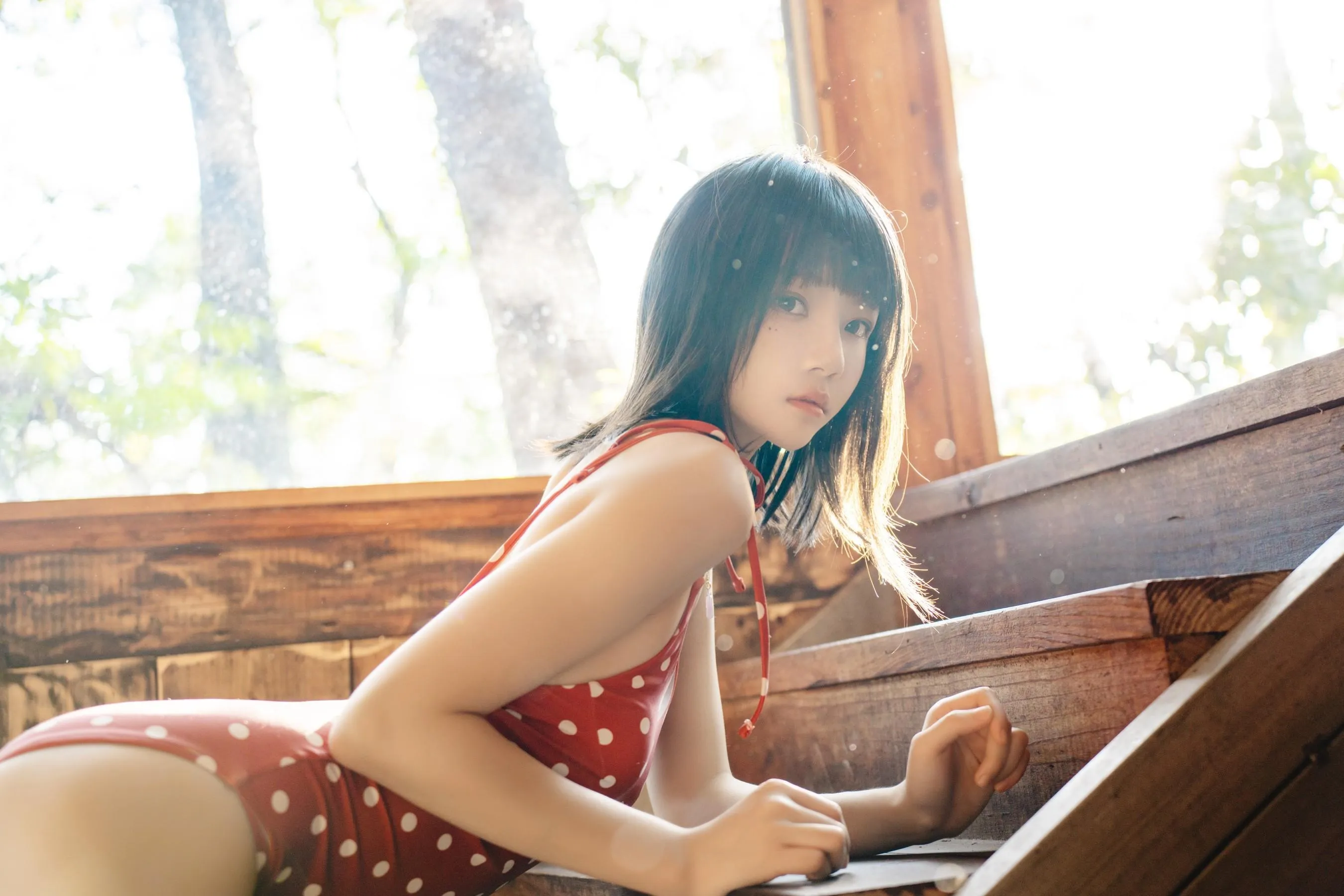 桜桃喵 – NO.150 红波点 [46P]插图8